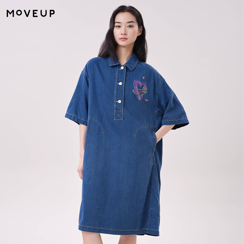 Midi Dress - Abito in denim Lyocell MOVEUP con