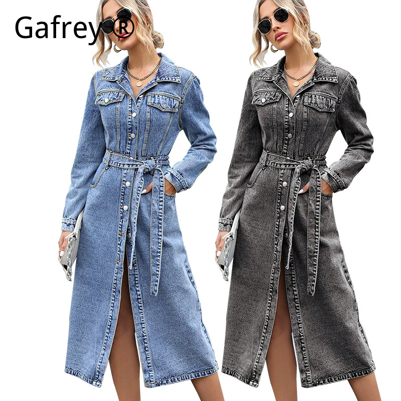 Midi Dress - Abito in denim a maniche lunghe