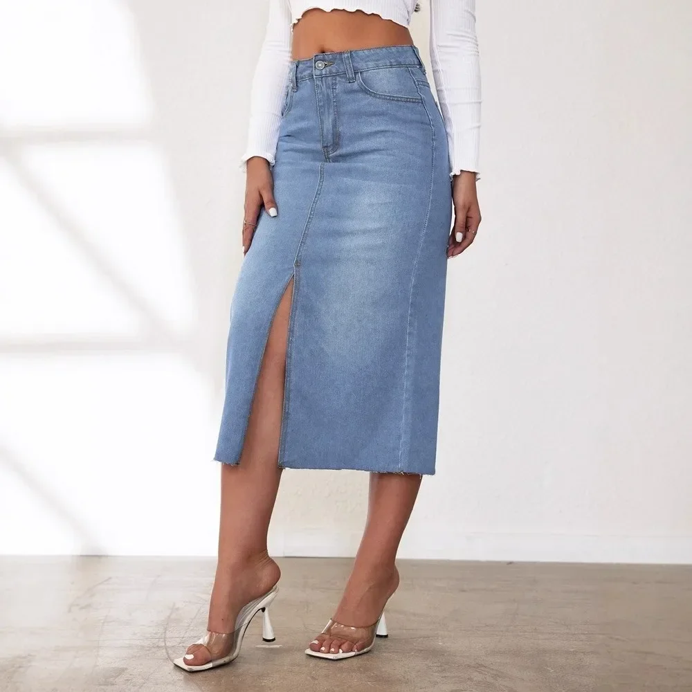 Gonna midi in denim da donna,  - Formal Skirt recensione e prezzo