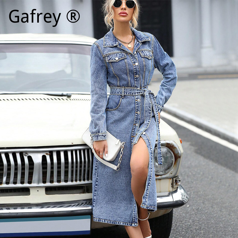 Abito in denim a maniche lungh - Midi Dress recensione e prezzo